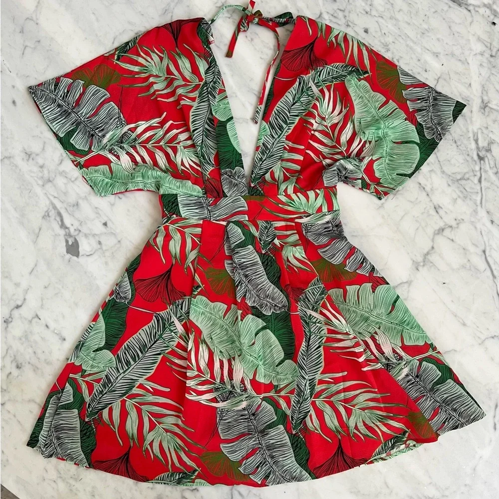 Tropical V-Neck Dress - Picture 2 of 5